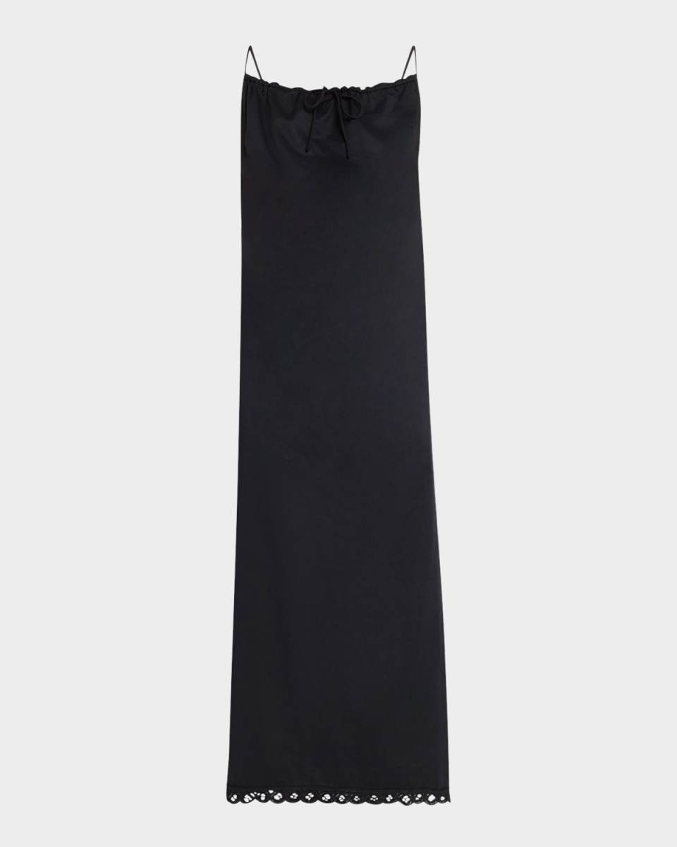Elizabeth Lace-Trim Organic Cotton Midi Dress